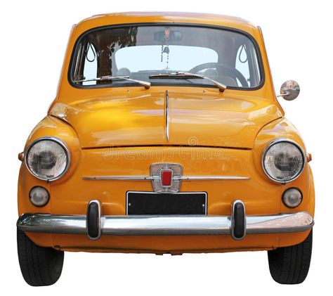 Art Is Dead, Car Stock, Tiny Cars, Fiat Cars, Fiat 600, Car Illustration, Old Car, Car Front, Mini Cars