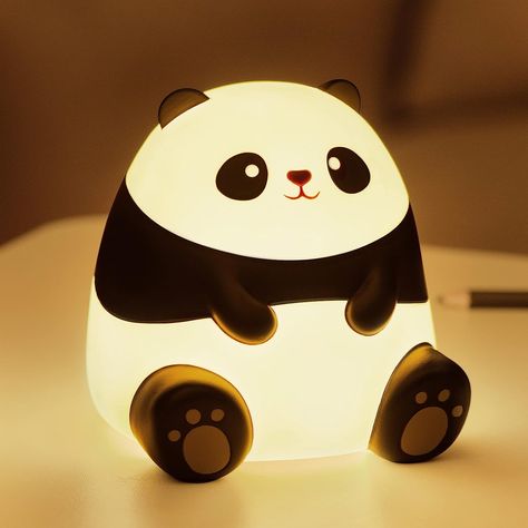 Pandas, Silicone Animals, Toddler Night Light, Teen Girls Bedroom, Kawaii Decor, Panda Decorations, Animal Night Light, Night Table Lamps, Cute Night Lights