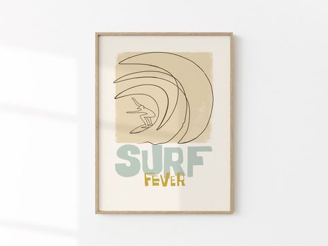 Surfing Poster, Minimal Art Print, Bell Art, Surf Poster, Beach Surfing, Gifts For Surfers, Vintage Surf, Poster Minimalist, Wave Art