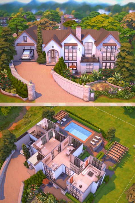 I have built in The Sim 4 nocc Family Home without cc objects, 2 bedrooms and 2 bathrooms.The house files are at the link below on The Sims Resource website (please read installation instructions ♥) https://www.thesimsresource.com/downloads/1638957 www.thesimsresource.com - @thesimsresource @Moniamay72 #TS4 #ts4lots #tsr #TheSims #sims4 #thesims4 #Moniamay72 #thesims4lots #traditional #nocc #family #TheSimsResource Sims 4 Downloadable Houses, Sims 4 Houses Without Cc, Sims 4 Single Mom House Layout, Sims House Blueprints, Summer House Sims 4, Sims 4 Houses Outside, Sims 4 Houses Big, Sims 4 Xbox One Houses, The Sims House Layout