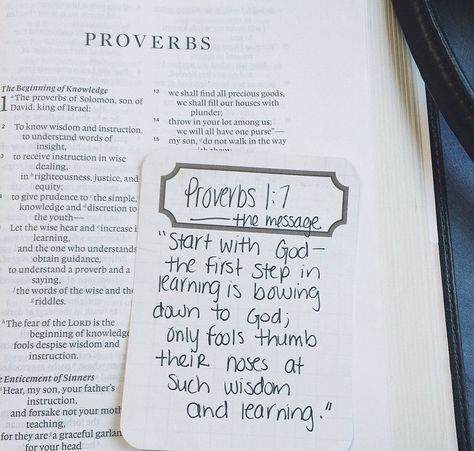 Proverbs 1:7 Proverbs 1 7, Proverbs 7, Proverbs 1, Bible Proverbs, Proverbs 17 17, Beautiful Bible Verses, Study Scripture, Bible Study Verses, Spiritual Thoughts