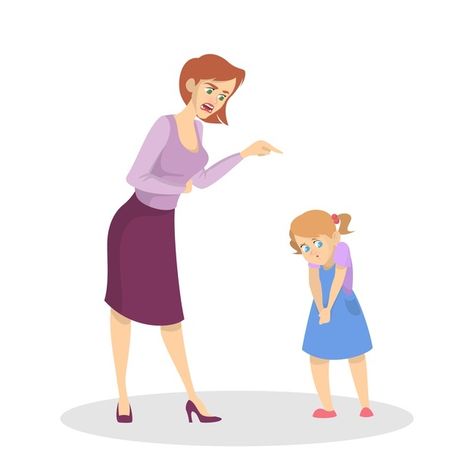 Angry parent screaming at a young child ... | Premium Vector #Freepik #vector #background #business #people #family