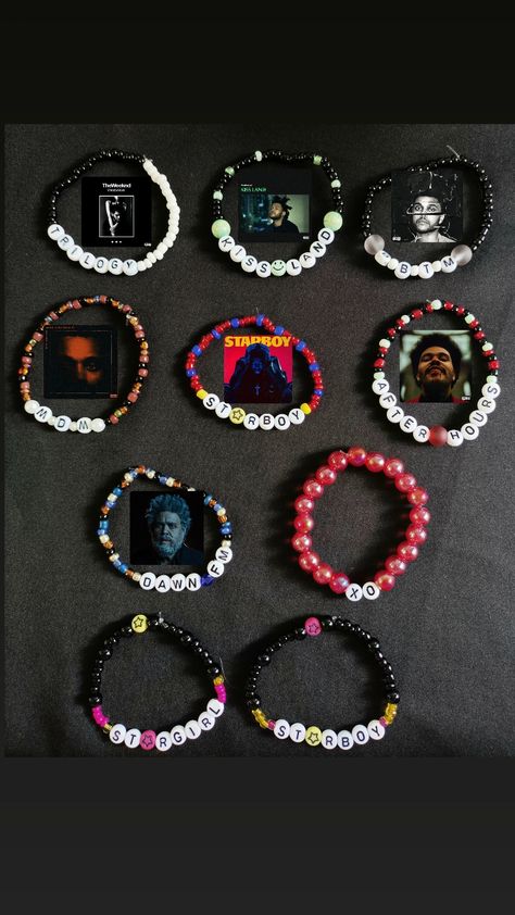 The Weeknd Bracelet, Bead Bracelet Words Ideas Edgy, Pinterest Bracelets, Arctic Monkeys Bracelet, Couple Bracelets Aesthetic, Scene Bracelets, Bracelets Idea, Pulseras Kandi, Diy Kandi Bracelets