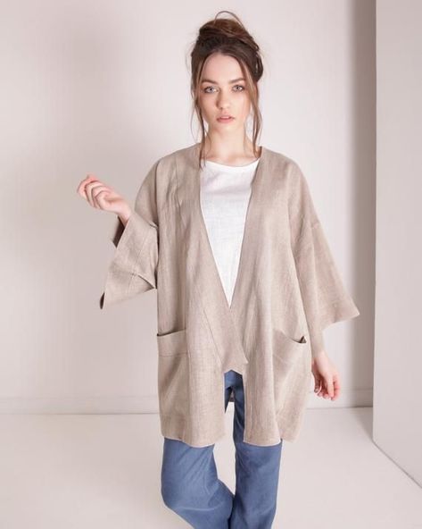 Kimonos, Outer Linen, Moda Kimono, Linen Outer, Women Kimono, Linen Kimono, Persian Fashion, Cardigan Kimono, Cardigan For Women