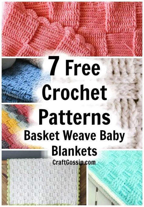 Crochet Patterns – Basket Weave Baby Blankets – Crochet Crochet Patterns Basket, Basket Weave Crochet Blanket, Wave Blanket, Chunky Crochet Baby Blanket, Basket Weave Crochet, Blanket Stitches, Blankets Crochet, Bobble Stitch Crochet, Basketweave Stitch