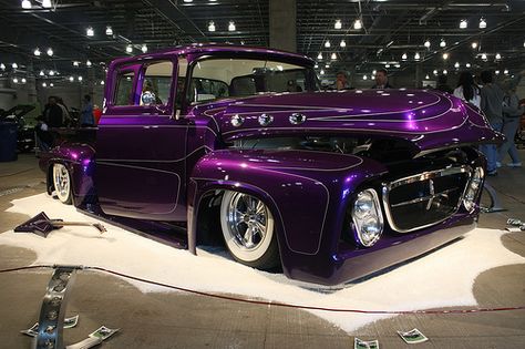 Purple Cars, Trucks Pictures, Car Paint Colors, Purple Car, Custom Cars Paint, Old Ford Trucks, Classic Cars Trucks Hot Rods, Chevrolet Bel Air, Hot Rods Cars Muscle