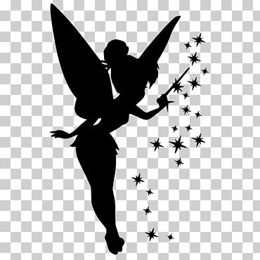 Tinkerbell Silhouette Tattoo, Disney Characters Silhouettes, Tinkerbell Silhouette, Tinker Bell Silhouette, Silhouettes Disney, Silhouette Animals, Tinkerbell Characters, Peter Pan Silhouette, Disney Princess Png