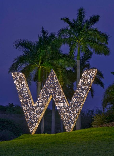 Explore Mexico’s Surf Culture at the W Punta De Mita Punta Mita, Hotel Wayfinding, Monument Signage, Monument Signs, Modern Art Sculpture, Explore Mexico, Exterior Signage, Wind Sculptures, Surf Culture