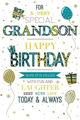 Special Grandson Birthday Card - Gold Foil Star Birthday Card for Grandson from Grandparents - Adult, Teenager or Child - Male Birthday Cards for Him - Contemporary Star Design | Blank Inside Envelope : Amazon.co.uk: Stationery & Office Supplies Grandson Birthday Wishes, Male Birthday Cards, Birthday Grandson, Happy Birthday Grandson, Grandson Birthday Cards, Birthday Memes, Star Birthday, Male Birthday, Grandson Birthday