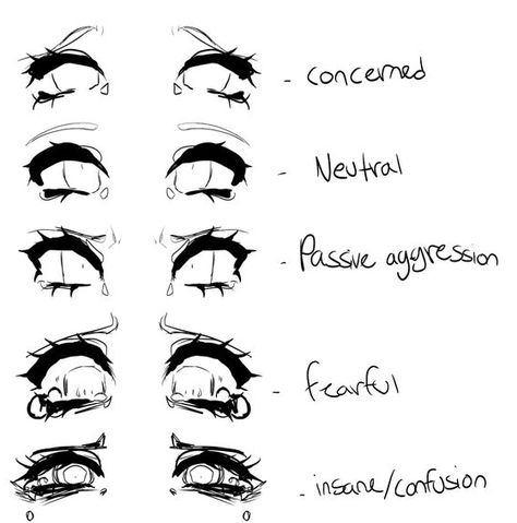 Anime Eyes Expressions, Curly Haired Boy Drawing, Eye Drawing Reference Anime, Eye Anime Reference, Eye Drawing Tutorials Cartoon, Eye References Drawing, Eyes Drawing Styles, Drawing Ideas Eyes Anime, Eyes Inspo Drawing