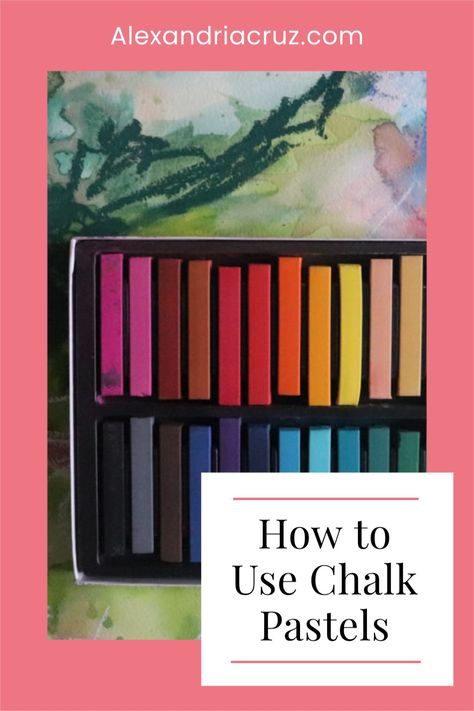 Chalk pastels are one of the best mediums to use if you are just learning how to paint. The medium has a painter- like quality very similar to brush strokes on a canvas. This post will cover everything you need to know about Chalk Pastels for Beginners, the differences in chalk pastel brands and how to finish a chalk pastel drawing! Pastel, How To Use Chalk Pastels, Soft Chalk Pastel Art Easy, How To Use Pastels Chalk, Chalk Pastel Techniques, Chalk Pastel Tutorial, Pastel Chalk Art Ideas For Beginners, Chalk Pastels Art Ideas, Chalk Pastels Art