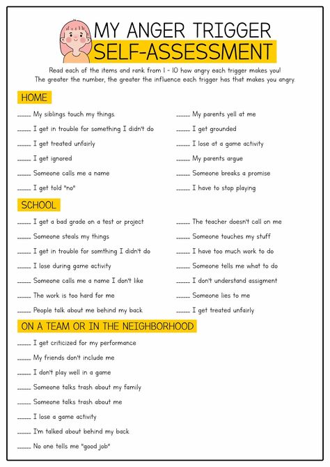 Trigger Identification Worksheet, Identifying Triggers Worksheet, Psychosocial Rehabilitation Activities, Parenting Skills Worksheets, How To Manage Anger, Anger Triggers Worksheet, Anger Management Activities For Adults, Anger Management Activities For Teens, Counseling Worksheets Therapy Tools