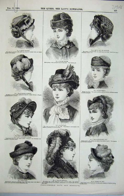 1880 ladies fashion hats Womens Fashion Hats, 1880 Fashion, Istoria Modei, Historical Hats, Patron Vintage, Victorian Hats, Antique Hats, Women Hats Fashion, Victorian Costume