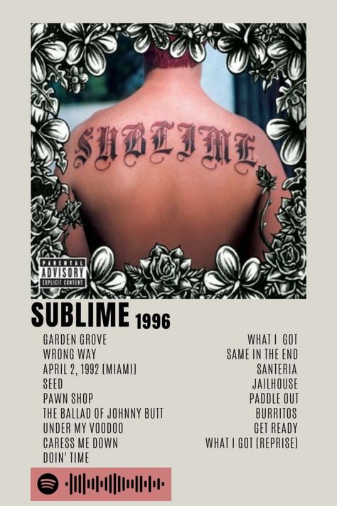 Sublime Album Art, Santeria Sublime, Sublime Poster, Sublime Album, Lou Dog, Sublime Band, Album Cover Wallpaper Collage, Printable Wall Collage, College Wall Art