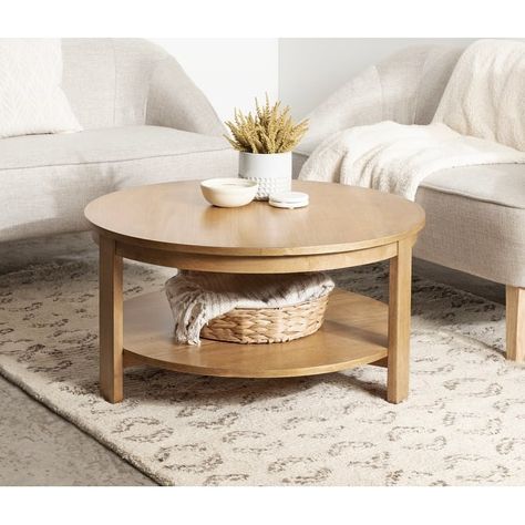Kate and Laurel Foxford Round Wood Coffee Table - 34x34x17 - Bed Bath & Beyond - 37666130 Table Pallet, Table Drawing, Table Aesthetic, Table Redo, Modern Wood Coffee Table, Round Living Room, Table Ikea, Round Wood Coffee Table, Books Coffee