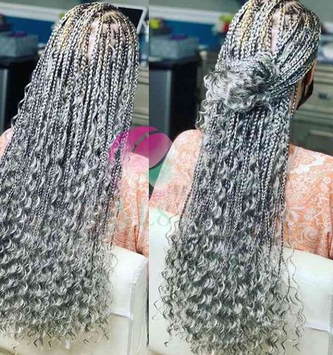 30+ Beautiful Grey Braids Styles that you should try this season - Claraito's Blog Grey Hair On Dark Skin, Gray Braids, Silver Hair Braids, Grey Braids, Hair For Older Women, Grey Box Braids, Grey Hair Braids, Hairstyles Images, Braids Inspiration