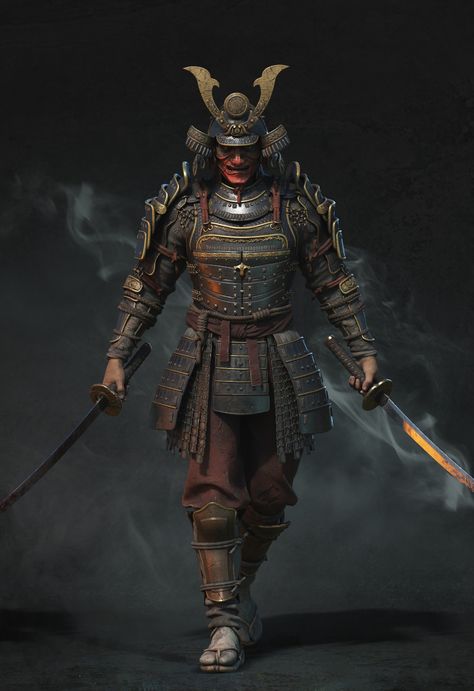 ArtStation - Japanese samurai, X BoWen🐌 Tengu Samurai, Aksesoris Jeep, Fantasy Samurai, Guerriero Samurai, Samurai Concept, Samurai Warrior Tattoo, Ancient Samurai, Ronin Samurai, Japanese Art Samurai