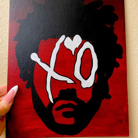 Hand Painted Abel Tesfaye The Weeknd Art The Weeknd Pop Art Painting, Weeknd Canvas Paintings, The Weeknd Acrylic Painting, The Weekend Painting Ideas, Cool Paintings For Room, Paintings Black Canvas, Album Cover Paintings On Canvas Easy, The Weeknd Painting Canvases, The Weeknd Gift Ideas