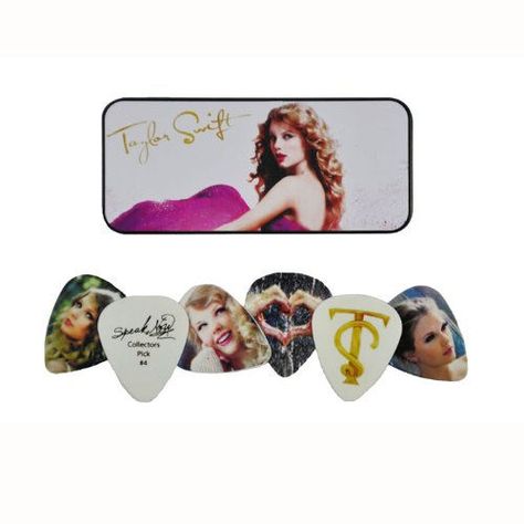 Photo #1 of 2 ... RARE Taylor Swift "Speak Now" Guitar Pick (Set of 6) in Tin Case Taylor Swift Guitar, Guitar Pick Case, Tour Merchandise, Taylor Swift Merchandise, Ukulele Straps, Acoustic Guitar Strings, Taylor Swift Speak Now, Music Accessories, Swift Tour