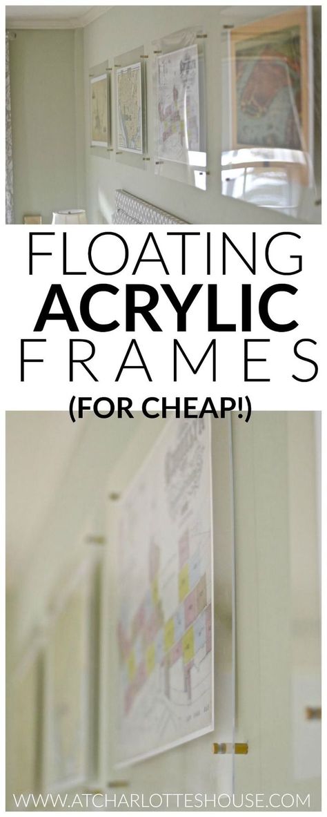 These are the perfect way to get the look of chic floating acrylic frames without breaking the budget! Hang Pictures Without Frames, Cadre Photo Diy, Rock Display, Plexiglass Frames, Floating Acrylic Frame, Acrylic Picture Frames, Floating Picture Frames, Acrylic Photo Frames, Floating Frames