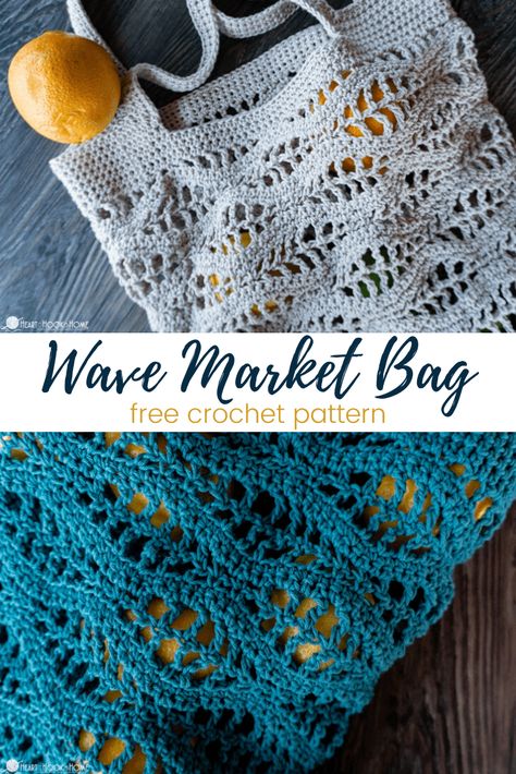 This NEW and free Wave Market Bag crochet pattern is perfect for carrying all those lemons - and whatever other produce suits your fancy. ;) Wildrose Market Bag Crochet, Crochet Farmers Market Bag Free Pattern, Self Care Crochet, Crochet Projects For Cotton Yarn, Crochet Simple Patterns, Crochet Beach Bag Free Pattern Summer, Free Crochet Market Bag Pattern, Free Crochet Tutorials Videos, Hats Crochet Patterns Free