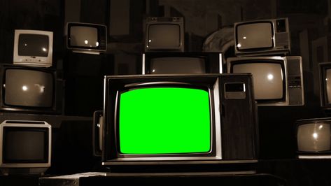 Old Tv Green Screen, Tv Green Screen, Chroma Key Backgrounds, Green Screen Footage, Tv Installation, Tv Vintage, Multi Screen, Vintage Television, Green Screen Backgrounds