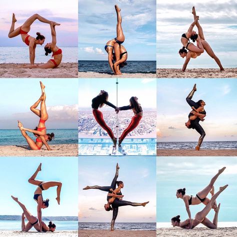 Yoga Challenge For 2, Gymnastic Poses For Two People, Acrobatic Poses For Two People, Gymnastics Poses For 2 People, Yoga Challenge 2 People, Yoga Poses 2 People, 2 People Poses, Two Person Poses, Couple Yoga Poses