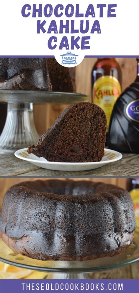 Chocolate Kahlua Bundt Cake Recipe - These Old Cookbooks Pie, Coffee And Kahlua Crazy Cake, Kahlua Bundt Cake Recipe, Chocolate Kahlua Bundt Cake, Kahlua Bundt Cake, Black Russian Cake, Kahlua Cake Recipe, Pistachio Coffee Cake, Chocolate Kahlua Cake