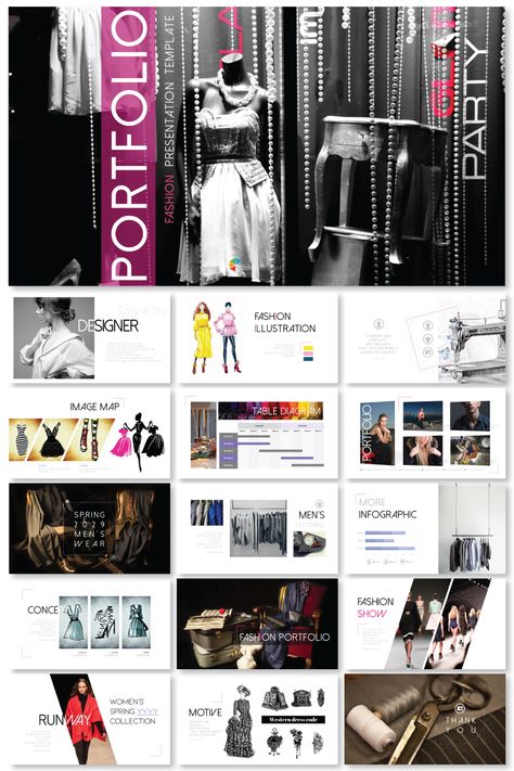 Portfolio Catalog Design, Portfolio Of Fashion Designer, Fashion Styling Portfolio Ideas, Fashion Show Presentation, Fashion Design Digital Portfolio, Fashion Portfolio Cover Page Ideas, Digital Portfolio Design Layout Student, Fashion Presentation Template, Portfolio Design Fashion Designers