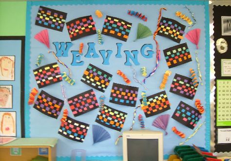 Weaving from Joy April Preschool, Preschool Bulletin, Preschool Bulletin Boards, Classroom Display, Health Lessons, Preschool Lessons, Classroom Displays, Year 1, Art Appreciation