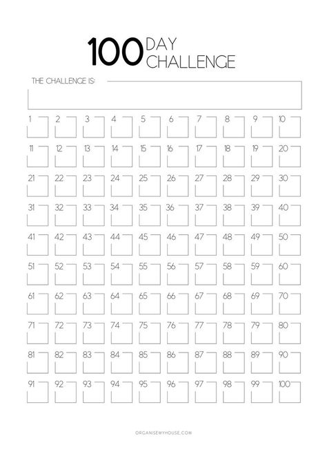 Goal Calendar Free Printable, Goal Calendar, Challenge Calendar, 100 Book Challenge, Day Checklist, Free Printable Checklist, 100 Day Challenge, Checklist Template, Planner Printables Free