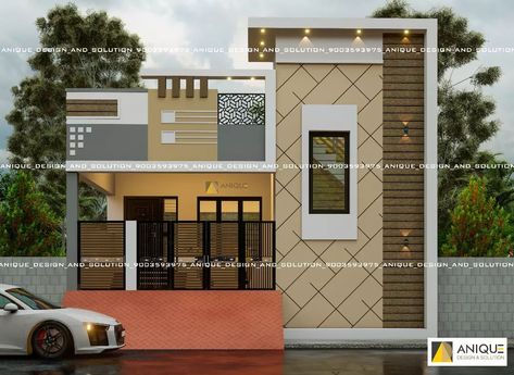 Home Outside Design Single Floor, Simple Home Elevation Design, Single Story Elevation Design Modern, G 1 Front Elevation Design Latest, Front Elevation For Single Floor, Home Elevation Single Floor, New Elevation Designs, House Outer Design Small, East Facing Single Floor Front Elevation Designs