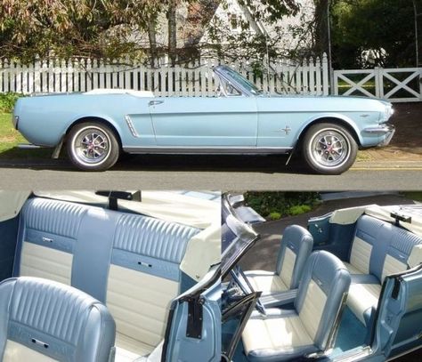 Awesome light blue :) Cars From The 70s, Classic Old Cars, Cute Old Cars, 64 Mustang, Vintage Auto's, Wallpaper Luxury, Old Vintage Cars, Ford Mustang Convertible, Classic Mustang