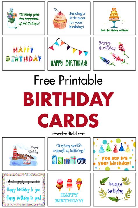 A collection of 12 FREE printable birthday cards! Classic birthday card designs to print for family and friends. Send a card last minute or finish off any gift quickly and easily. #printablecards #printablebirthdaycards #birthdaycardstoprint Happy Birthday Free Printable, Teaching Gifts, Teacher Birthday Card, Birthday Wishes For Teacher, Wishes For Teacher, Birthday Card Designs, Printable Birthday Cards, Birthday Cards To Print, Classic Birthday