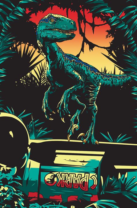 Kingdom Illustration, Jurassic World Poster, Film Jurassic World, Jurassic World Wallpaper, Blue Jurassic World, Jurassic Park Poster, Fallen Kingdom, Jurrasic Park, Dinosaur Wallpaper