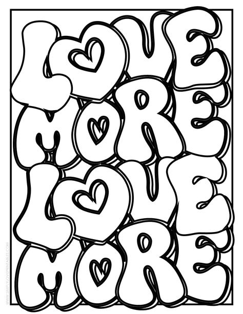 Cute Coloring Pages Easy, Printable Coloring Pages Aesthetic, Love Printables, Valentine's Day Coloring Pages, Valentine Drawing, Colouring Sheets For Adults, Tumblr Coloring Pages, Printables Coloring Pages, Hello Kitty Colouring Pages