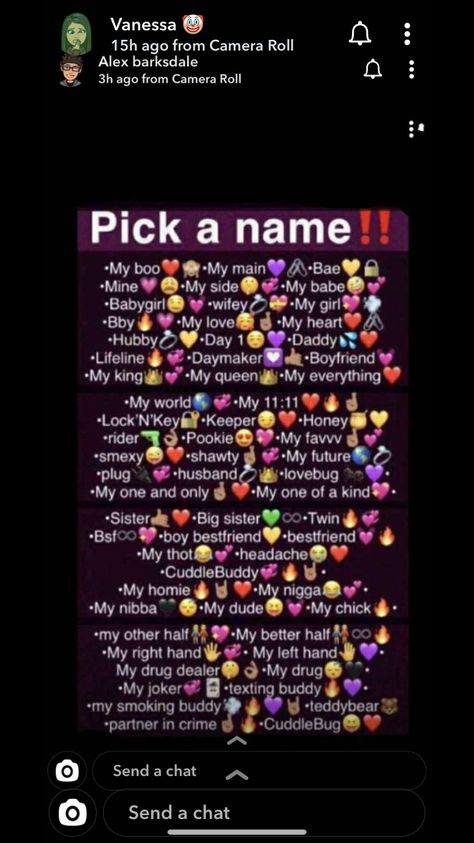 Pick A Name For Snapchat, Name To Save Girlfriend Number, Pick A Title Snapchat, Friends Names For Snapchat, Things To Name Your Best Friend, Aesthetic Snapchat Names For Friends, Names For My Girlfriend, Names For Boyfriend On Snapchat, Nick Name To Call Your Boyfriend