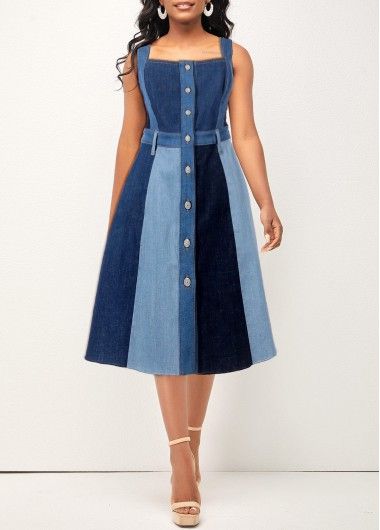 Color:Denim Blue;Size:S;Size:M;Size:L;Size:XL;Size:XXL;Package Contents:1 X Dress;Occasion:Sport; Couture, Upcycling, Style Your Shirt, Skirt From Jeans, How To Style Braids, Style A Denim Skirt, Denim Skirt Outfit Ideas, How To Style A Denim Skirt, Upcycle Dress