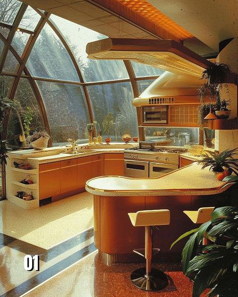 Choose Your New Retro Kitchen! Visit NewRetro.Net for a journey to the 80s! Link in bio. - Hashtags: #1984 #synthwave #retrowave #synth… | Instagram 90s Futurism Interior Design, Space Age Modern Interior, 70s Retro Kitchen, Retro Futurism Kitchen, Retro Future Interior, 60s Futurism Interior, 80’s Interior Design, 70s Retro Futurism, 80s Home Interior