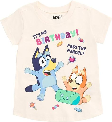 Amazon.com: Bluey Bingo Valentines Day July 4th Halloween Christmas Birthday T-Shirt Toddler to Big Kid: Clothing, Shoes & Jewelry Birthday Toddler Girl, Bingo Birthday, Character Dress Up, Bluey Bingo, Screen Printed Fabric, Girls T Shirt, Toddler Boy Outfits, Knitted Tshirt, Christmas Girl