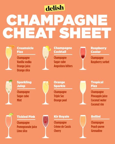 40 Best Champagne Cocktails - Easy Sparkling Wine Drink Recipes Alcohol Drink Recipes, Cocktail Champagne, Champagne Drinks, Champagne Cocktails, Decorações Com Comidas, Champagne Cocktail, Triple Sec, Alcohol Recipes, Party Drinks