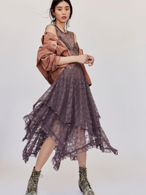 Intimately Free People French Courtship Slip and Jeffrey Campbell Grove Lace-Up Western Boot Whimsy Dress, Ming Xi, Bohemian Dresses, Lace Slip Dress, Free People Clothing, Tall Boot, Lace Slip, Wooden Heel, Clothing Boutique