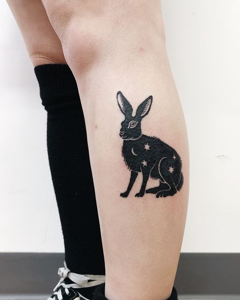 Finley Jordan on Instagram: “a shadow rabbit filled with sky 🌌 thanks for choosing flash Kaia!” Tattoo Illustrations, Hare Tattoo, Coven Fashion, Rabbit Tattoo, Bunny Tattoos, Bunny Care, Rabbit Tattoos, Ink Inspiration, Tattoo Illustration