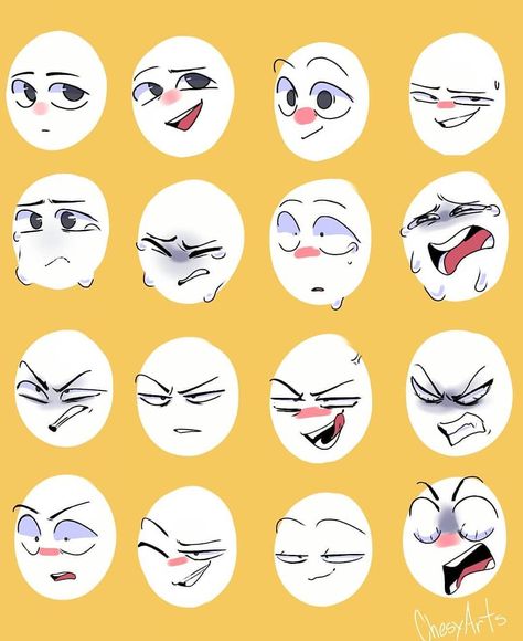 Serious Facial Expression, Screaming Reference Pose, Relieved Face Expression, Evil Facial Expressions, Chibi Expressions Faces, Surprised Expression Drawing, Smug Expression Reference, Worried Face Expression, Insane Expression Reference