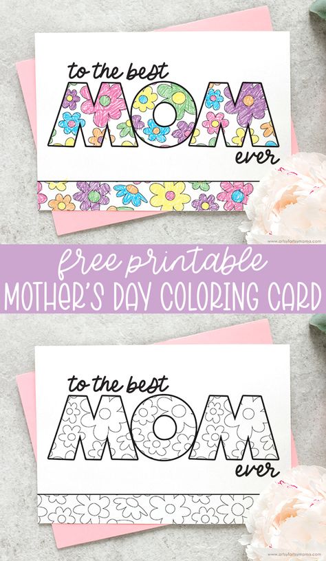 Free Printable Mother's Day Coloring Card | artsy-fartsy mama Mothers Day Cards Printable, Free Mothers Day Cards, Mothers Day Coloring Cards, Mother's Day Crafts For Kids, Mothers Day Crafts Preschool, Mothers Day Cards Craft, Mothers Day Card Template, Easy Mother's Day Crafts, Mother's Day Printables