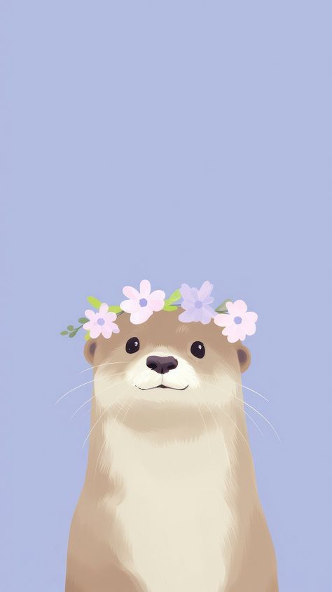 Otter selfie cute wallpaper cartoon | Premium Photo Illustration - rawpixel Cute Backgrounds Animals, Otter Art Illustration, Otter Cute Wallpaper, Otter Illustration Cute, Animal Wallpaper Cartoon, Otter Wallpapers Iphone, Cute Otter Wallpaper, Nice Wallpaper For Phone, Cute Wallpapers Summer