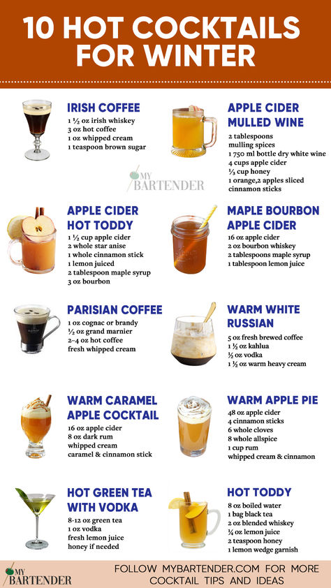 Hot Cocktails For Winter Christmas Hot Cocktails, Essen, Hot Toddy Cocktail Recipe, Hottie Toddy Recipe Whiskey, Spiked Hot Drinks, Cranberry Hot Toddy Recipe, Spiked Hot Tea, Hot Apple Toddy Recipe, Hot Whiskey Drinks Winter Cocktails