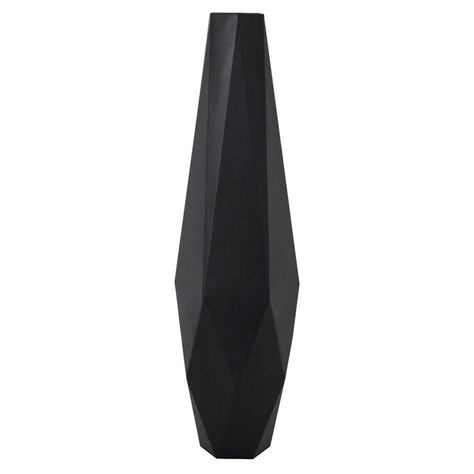 36 BLACK METALGEO VASE Tall Floor Vase Ideas, Black Vase Decor, Vases Decor Living Room, Floor Vase Decor, Tall Floor Vases, Geometric Floor, Black And White Interior, Black Vase, Home Black