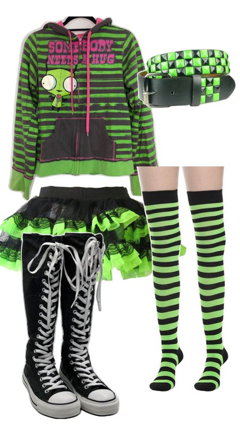 Green Scene Outfit, Scene Fashion 2000s, Scene Queen Outfit, Scenecore Clothes, Scenecore Outfit, Scene Emo Fashion, Scene Clothing, Cute Emo Outfits, Scene Outfit