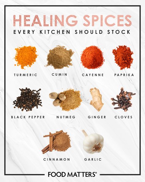 With 🌿 herbs and 🌶 spices being the key to healing for thousands of years, which healing spices are best kept close at hand in your kitchen?! Here is our list of the top 10 healing spices you should have well-stocked at home! 👌 Healing Spices, Kitchen Witch Recipes, Herbs List, List Of Spices, Spices Packaging, Cooking Herbs, Spice Blends Recipes, Spice Mix Recipes, Magic Herbs